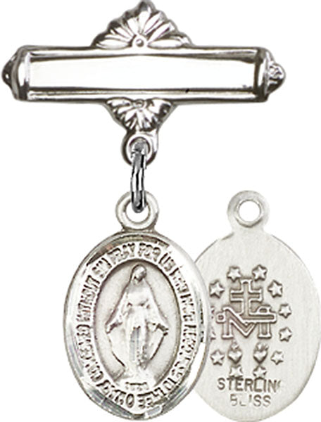 Miraculous Charm and Polished Engravable Badge Pin