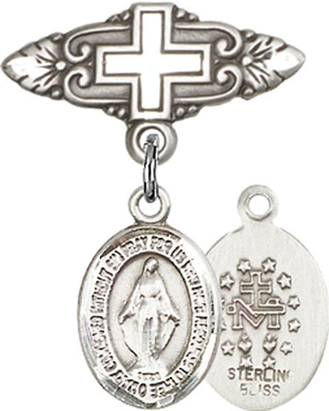 Miraculous Charm and Badge Pin with Cross