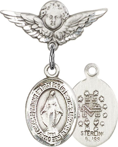 Miraculous Charm and Angel with Smaller Wings Badge Pin