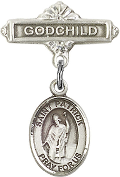 St. Patrick Charm and Godchild Badge Pin