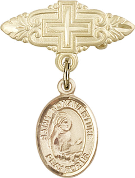 St. Bonaventure Charm and Badge Pin with Cross