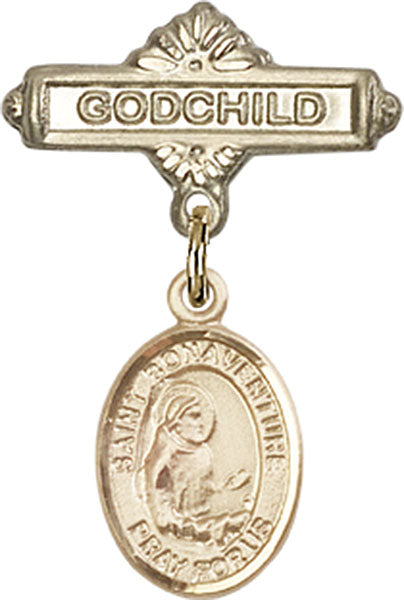 St. Bonaventure Charm and Godchild Badge Pin