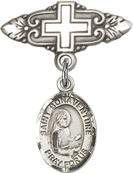 St. Bonaventure Charm and Badge Pin with Cross