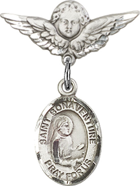 St. Bonaventure Charm and Angel with Smaller Wings Badge Pin
