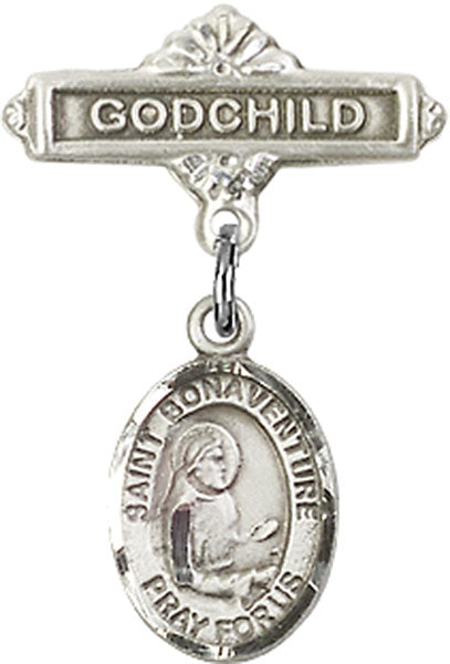St. Bonaventure Charm and Godchild Badge Pin