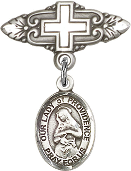 Our Lady of Providence Charm and Badge Pin with Cross