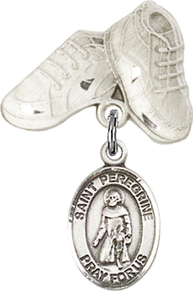St. Peregrine Laziosi Charm and Baby Boots Pin