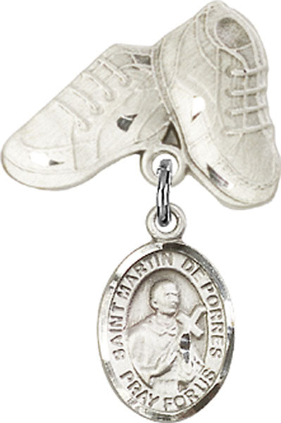 St. Martin de Porres Charm and Baby Boots Pin