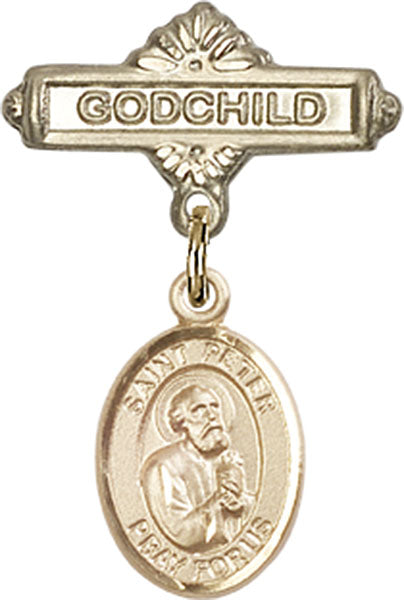 St. Peter the Apostle Charm and Godchild Badge Pin