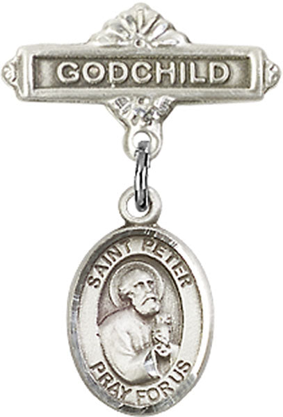 St. Peter the Apostle Charm and Godchild Badge Pin