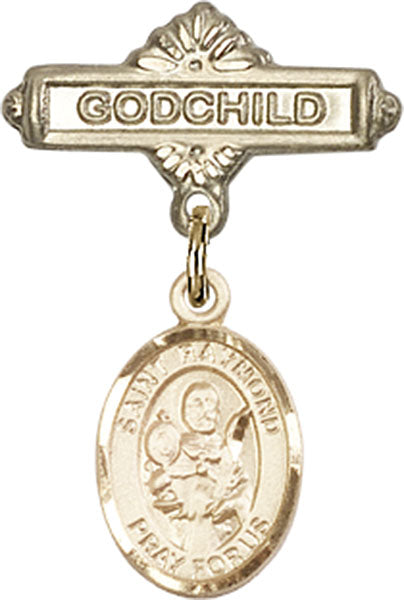 St. Raymond Nonnatus Charm and Godchild Badge Pin