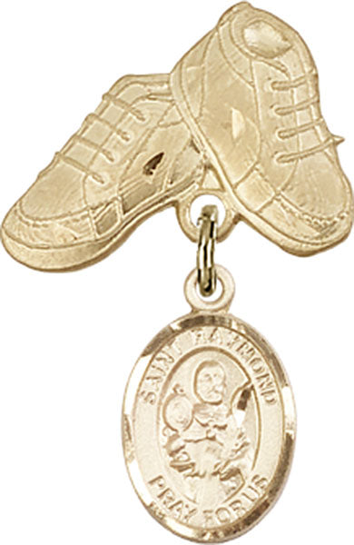 St. Raymond Nonnatus Charm and Baby Boots Pin