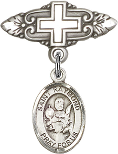 St. Raymond Nonnatus Charm and Badge Pin with Cross