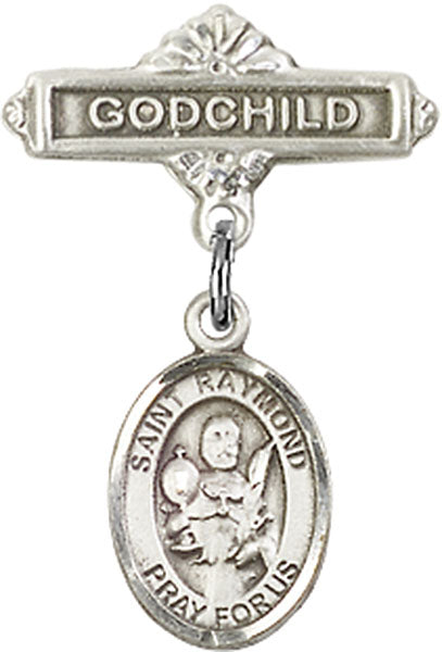 St. Raymond Nonnatus Charm and Godchild Badge Pin