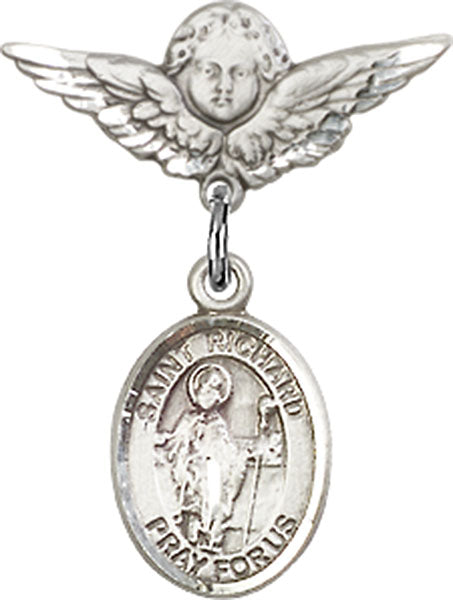 St. Richard Charm and Angel with Smaller Wings Badge Pin