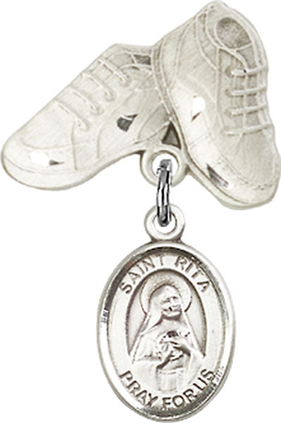 St. Rita of Cascia Charm and Baby Boots Pin
