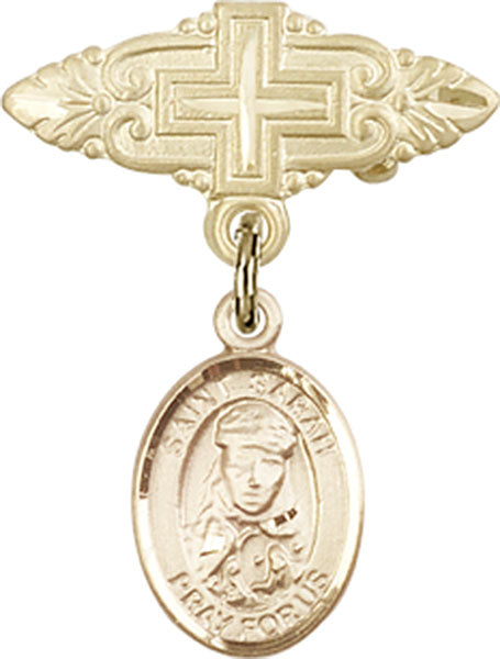 St. Sarah Charm and Badge Pin with Cross