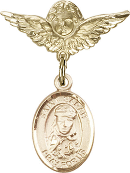 St. Sarah Charm and Angel with Smaller Wings Badge Pin