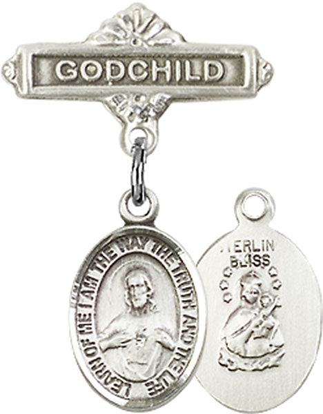 Scapular Charm and Godchild Badge Pin