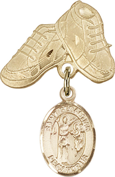 St. Sebastian Charm and Baby Boots Pin