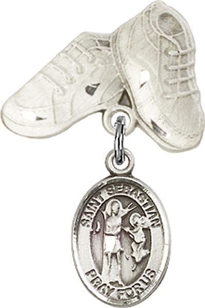 St. Sebastian Charm and Baby Boots Pin