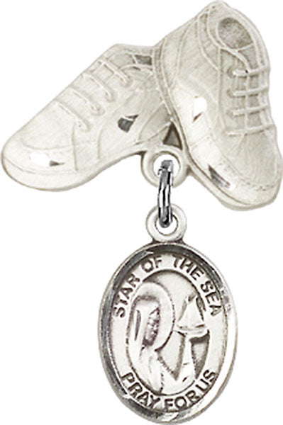 Our Lady Star of the Sea Charm and Baby Boots Pin
