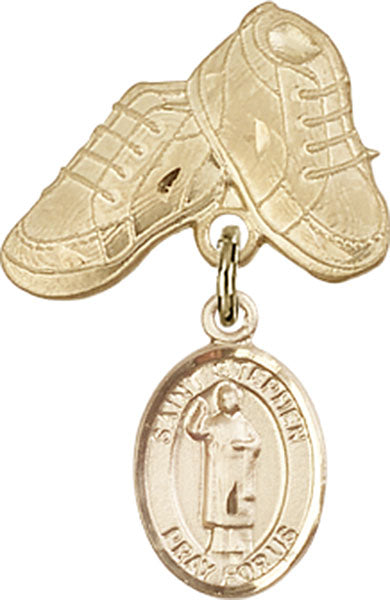 St. Stephen the Martyr Charm and Baby Boots Pin