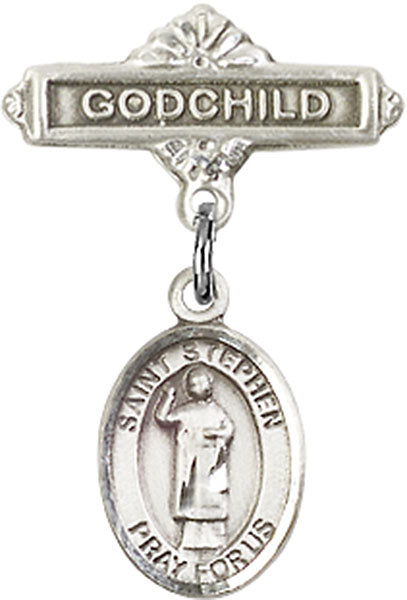 St. Stephen the Martyr Charm and Godchild Badge Pin
