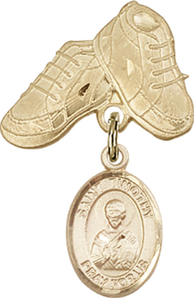 St. Timothy Charm and Baby Boots Pin