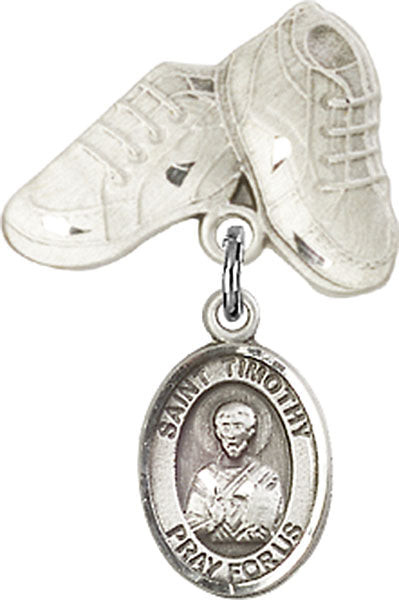 St. Timothy Charm and Baby Boots Pin