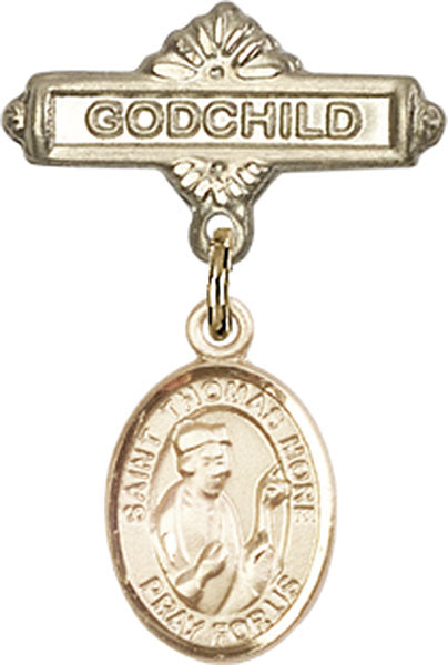 St. Thomas More Charm and Godchild Badge Pin