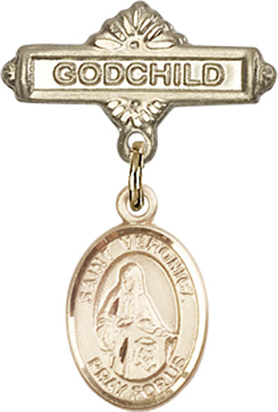 St. Veronica Charm and Godchild Badge Pin