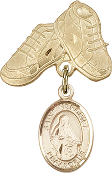 St. Veronica Charm and Baby Boots Pin