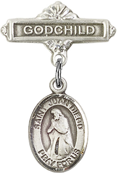 St. Juan Diego Charm and Godchild Badge Pin