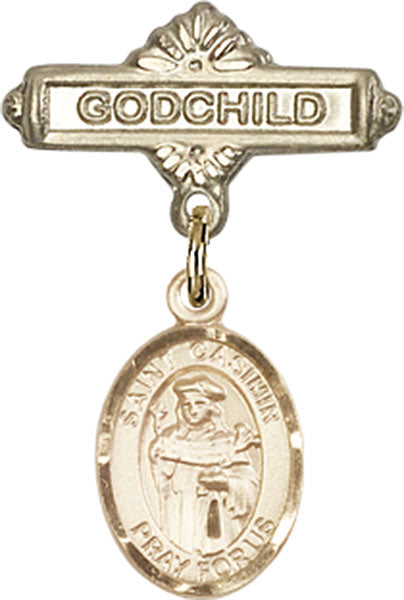 St. Casimir of Poland Charm and Godchild Badge Pin