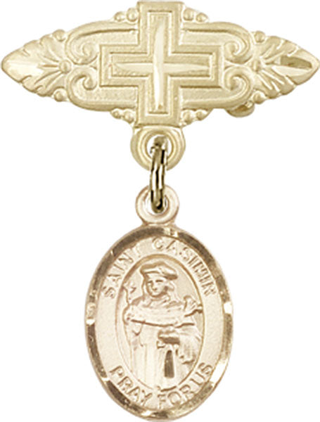 St. Casimir of Poland Charm and Badge Pin with Cross