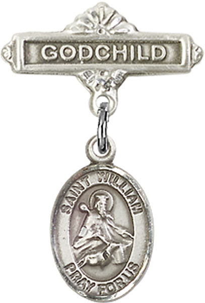 St. William of Rochester Charm and Godchild Badge Pin