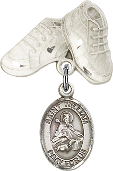 St. William of Rochester Charm and Baby Boots Pin