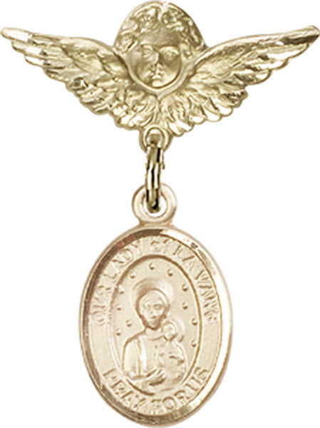 Our Lady of la Vang Charm and Angel with Smaller Wings Badge Pin