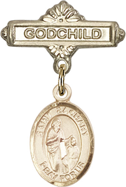 St. Zachary Charm and Godchild Badge Pin