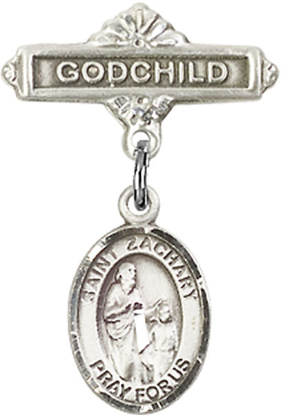 St. Zachary Charm and Godchild Badge Pin