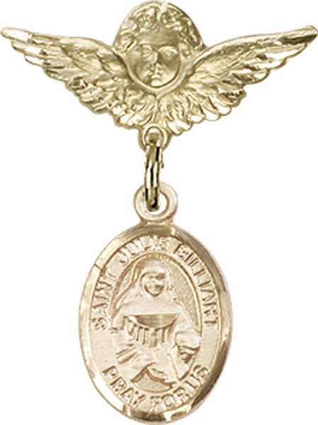 St. Julie Billiart Charm and Angel with Smaller Wings Badge Pin