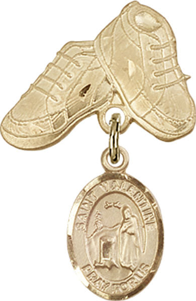 St. Valentine of Rome Charm and Baby Boots Pin