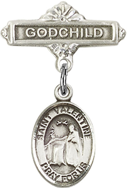 St. Valentine of Rome Charm and Godchild Badge Pin