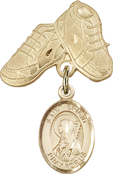 St. Brigid of Ireland Charm and Baby Boots Pin