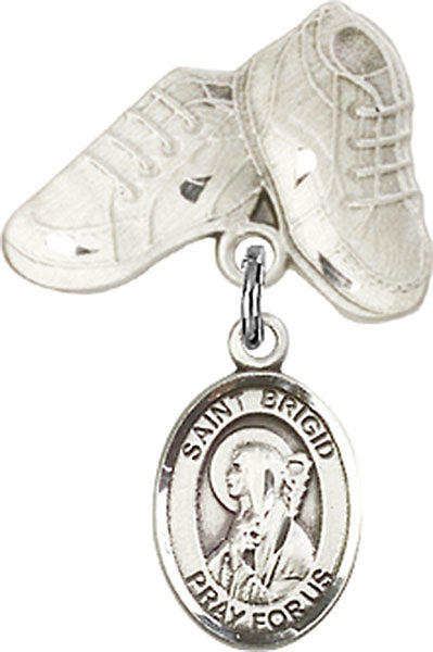St. Brigid of Ireland Charm and Baby Boots Pin