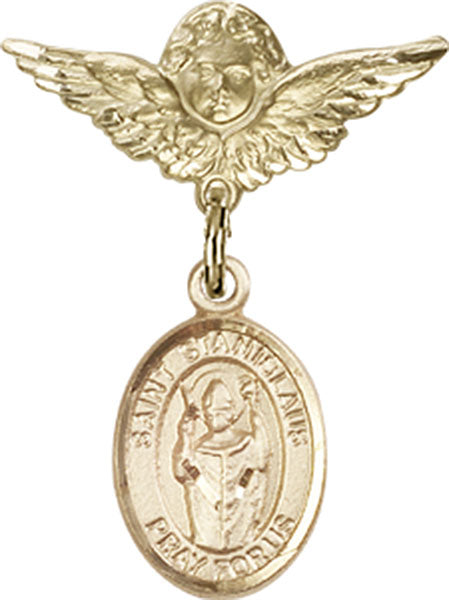 St. Stanislaus Charm and Angel with Smaller Wings Badge Pin