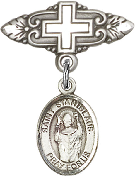 St. Stanislaus Charm and Badge Pin with Cross