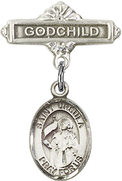 St. Ursula Charm and Godchild Badge Pin