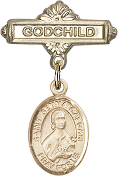 St. Gemma Galgani Charm and Godchild Badge Pin